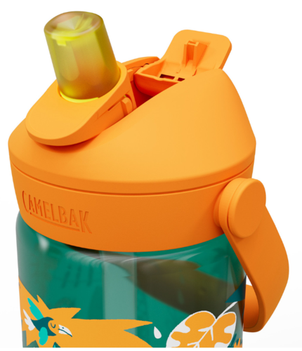 בקבוק שתייה לילדים Thrive Flip Straw 400ml ירוק/כתום/חיות ג'ונגל  - Camlback 