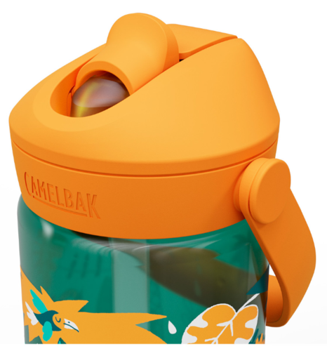בקבוק שתייה לילדים Thrive Flip Straw 400ml ירוק/כתום/חיות ג'ונגל  - Camlback 
