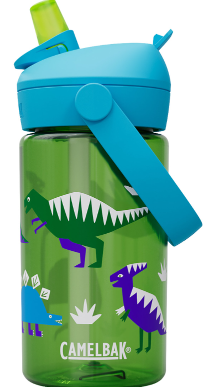 בקבוק שתייה לילדים Thrive Flip Straw 400ml ירוק/תכלת/דינוזאורים - Camlback