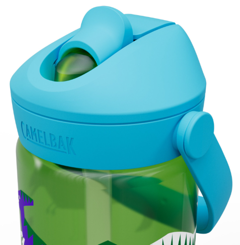 בקבוק שתייה לילדים Thrive Flip Straw 400ml ירוק/תכלת/דינוזאורים - Camlback 