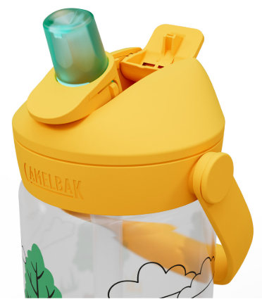 בקבוק שתייה לילדים Thrive Flip Straw 400ml צהוב/לבן/טרקטורים - Camlback 