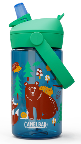 בקבוק שתייה לילדים Thrive Flip Straw 400ml כחול/ירוק/חיות יער - Camlback 