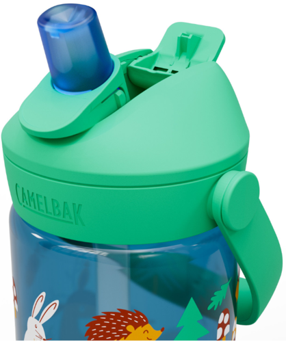 בקבוק שתייה לילדים Thrive Flip Straw 400ml כחול/ירוק/חיות יער - Camlback 