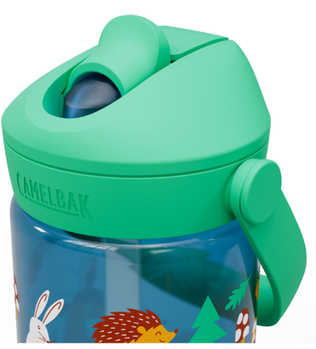 בקבוק שתייה לילדים Thrive Flip Straw 400ml כחול/ירוק/חיות יער - Camlback 