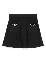 Knit miniskirt with Oval T clasps