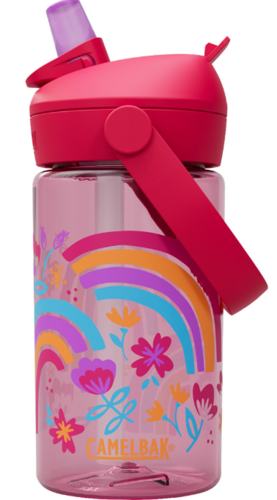 בקבוק שתייה לילדים Thrive Flip Straw 400ml ורוד ככה ובהיר/קשתות - Camlback 
