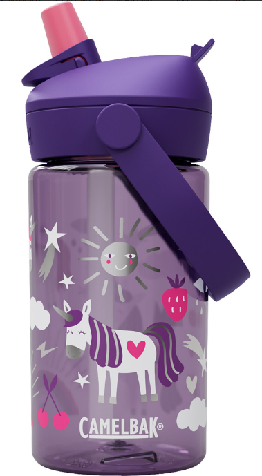 בקבוק שתייה לילדים Thrive Flip Straw 400ml סגול/חדי קרן - Camlback