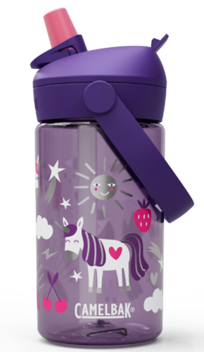 בקבוק שתייה לילדים Thrive Flip Straw 400ml סגול/חדי קרן - Camlback 