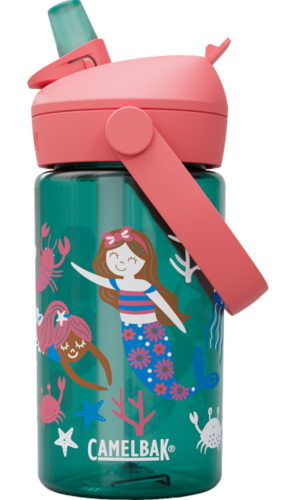 בקבוק שתייה לילדים Thrive Flip Straw 400ml ירוק/ורוד/בתולות ים- Camlback 