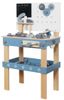 שולחן כלי עבודה לילדים מעץ עם למעלה מ 25 כלים ואביזרי משחק - כחול