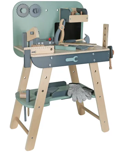 שולחן עבודה מעץ לילדים עם 40 כלי עבודה ואביזרים