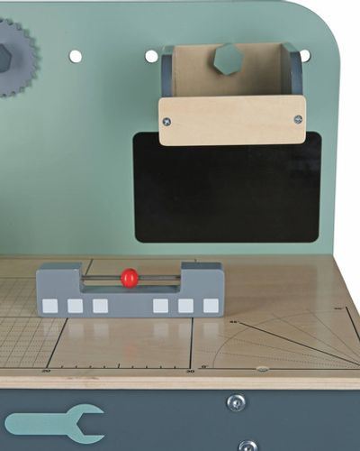 שולחן עבודה מעץ לילדים עם 40 כלי עבודה ואביזרים