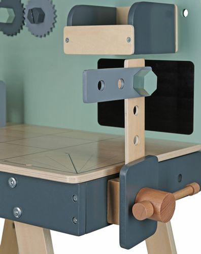 שולחן עבודה מעץ לילדים עם 40 כלי עבודה ואביזרים