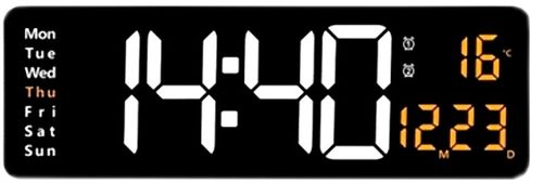 שעון קיר דיגיטלי חשמלי צבעוני עם שלט 6626