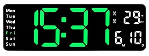 שעון קיר דיגיטלי חשמלי צבעוני עם שלט 6629