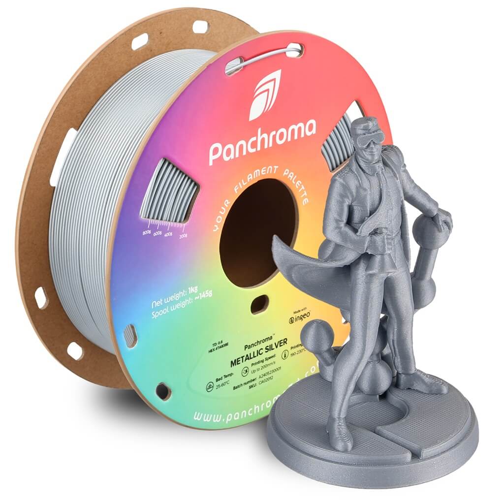 פילמנט כסף מטאלי 1 ק"ג 1.75 מ"מ - Panchroma Metallic PLA Metallic Silver