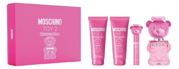 Moschino Toy 2 Bubble Gum Gift Set EDT 100ML + 10ML + Body Lotion 100ML + Shower Gel 100ML מארז מוסקינו טוי 2 באבל גאם לאישה