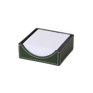 מעמד שולחני לפתקים מעור ממוחזר - ירוק כהה