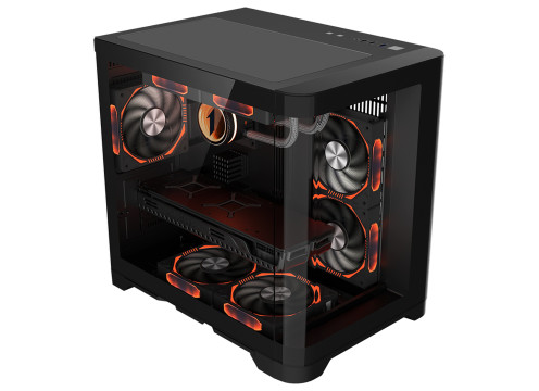 מארז מחשב 1StPlayer UV5 3X ARGB Fan HUB+Remote Black