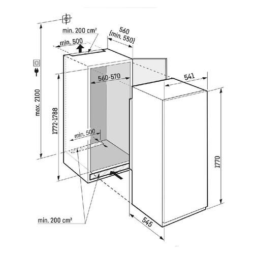 מקרר אינטגרלי מקפיא תחתון 294 ליטר Liebherr IRBSd 5120 BioFresh