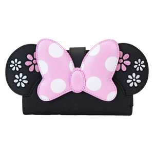 ארנק לאונג' פליי - ארנק מיני מאוס - Disney Minnie floral rock the dots flap wallet Loungefly