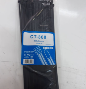אזיקונים-חבק פלסטיק לבן 4.8*368 מ"מ- 368-CT (100 יחידות)