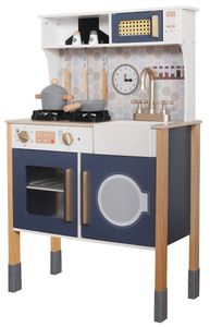 מטבח משחק לילדים עם כיריים אורות וצלילים, ברז וכיות, מכונת כביסה ומיקרו - נדב