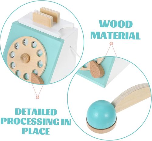 טלפון חוגה מעץ למשחקי דמיון