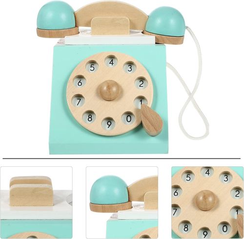 טלפון חוגה מעץ למשחקי דמיון