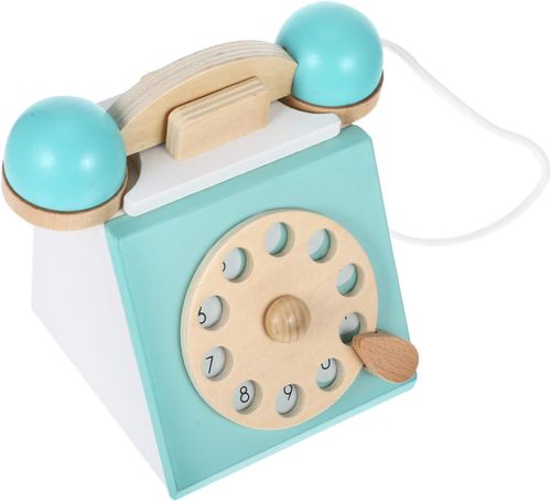טלפון חוגה מעץ למשחקי דמיון
