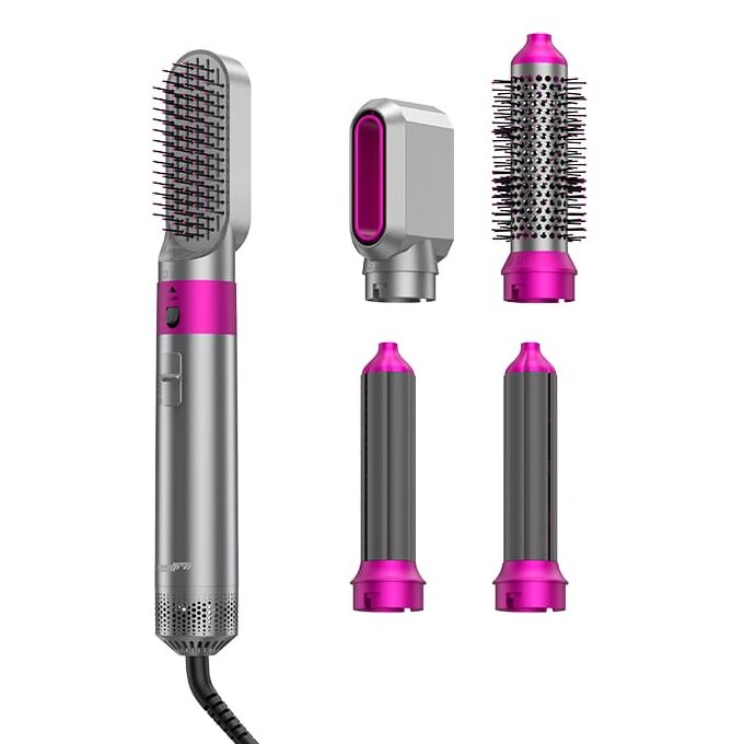 מברשת פן חשמלית 5 ב-1 עם ראשים מתחלפים WARM AIR COMB