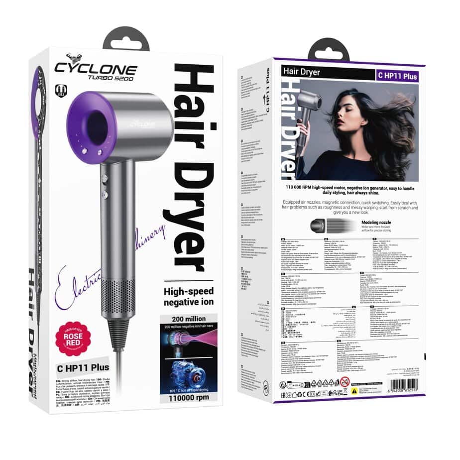 מייבש שיער מקצועי בעל עיצוב חדשני HAIR DRYER CYCLONE