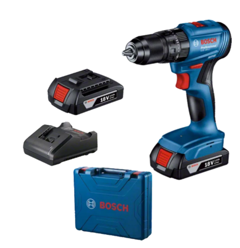 מברגה / מקדחה רוטטת נטענת 18V + זוג סוללות 2.0AH ומטען BOSCH 19K3.100