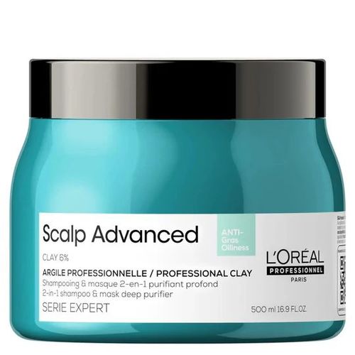 Loreal מסכה למניעת קרקפת שומנית סקאלפ אדוונסד 500 מ