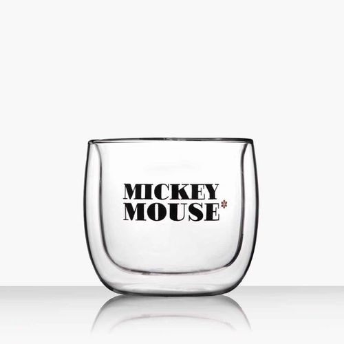 כוס שתיה מיקי מאוס זכוכית דאבל וואל - Mickey & Minnie