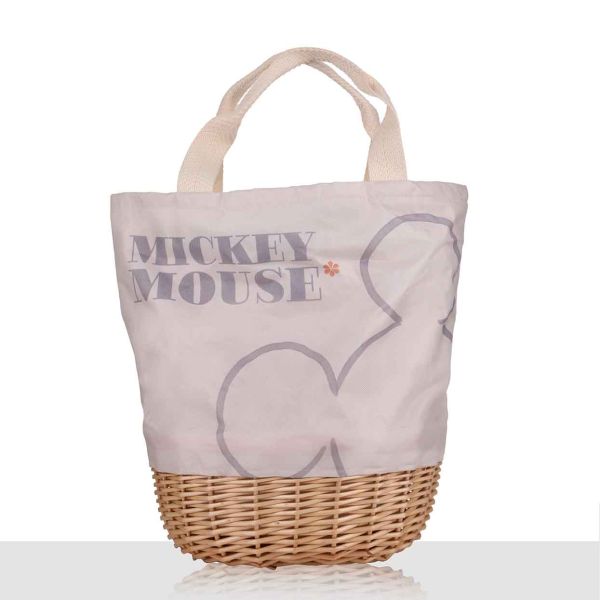 סלסלת פיקניק מיקי מאוס תחתית קש - Mickey & Minnie