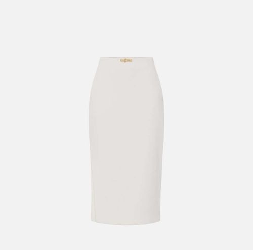 Skirt in lightweight double-layer crêpe fabric with jewel detail