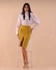 Cool wool skirt with contrasting topstitching