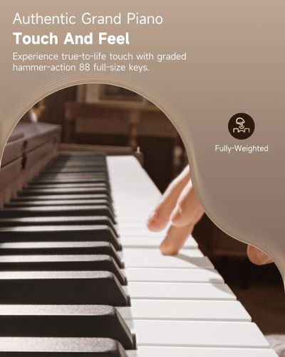 פסנתר חשמלי רהיט OURA™ R300 בצבע Walnut wood מבית DONNER