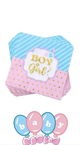 מפיות BOY OR GIRL מטאלי 16 יח’