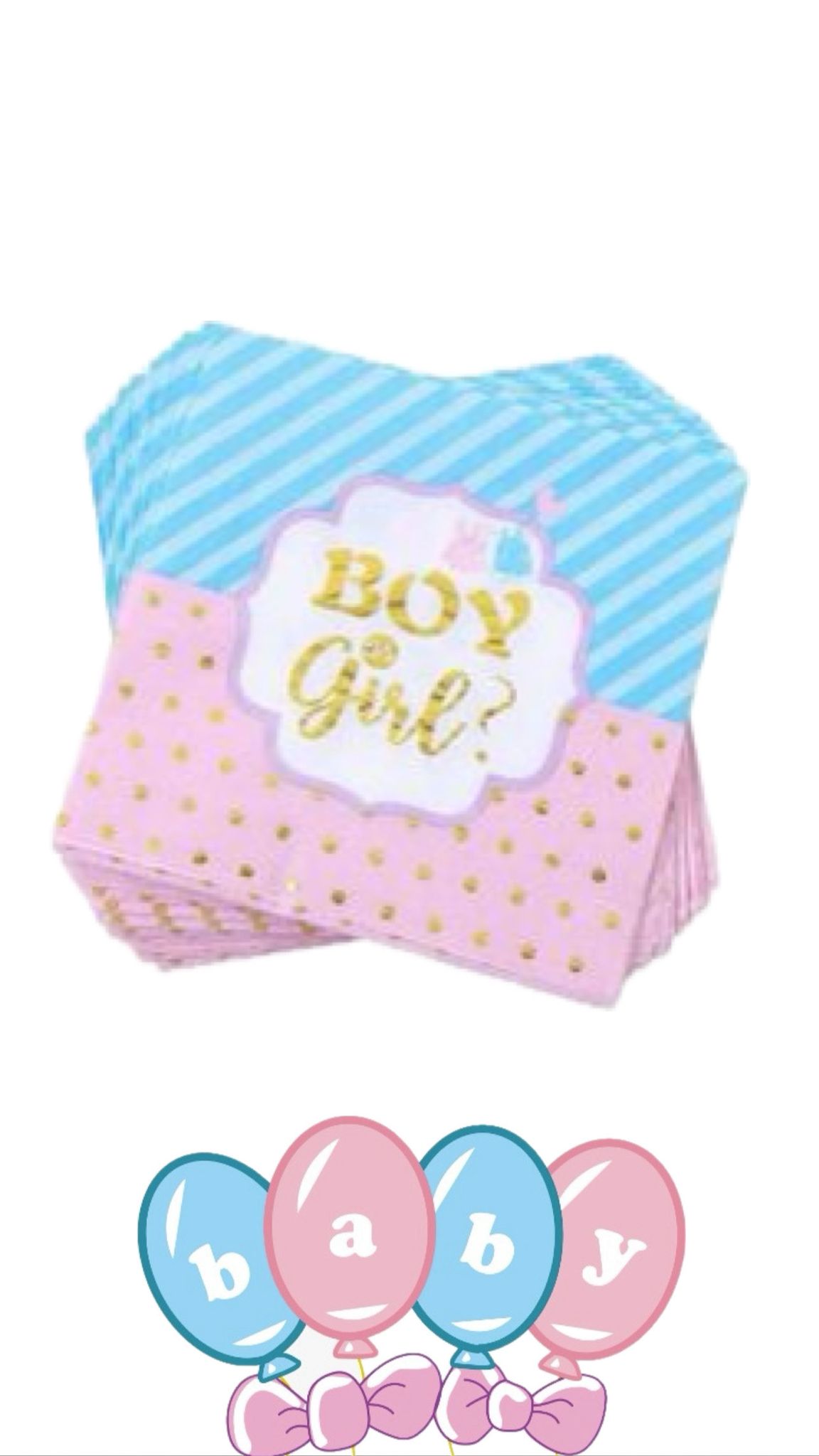 מפיות BOY OR GIRL מטאלי 16 יח’