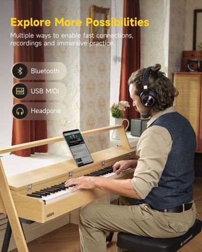 פסנתר חשמלי רהיט OURA™ R300 בצבע Light wood מבית DONNER