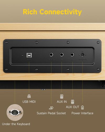 פסנתר חשמלי רהיט OURA™ R300 בצבע Light wood מבית DONNER