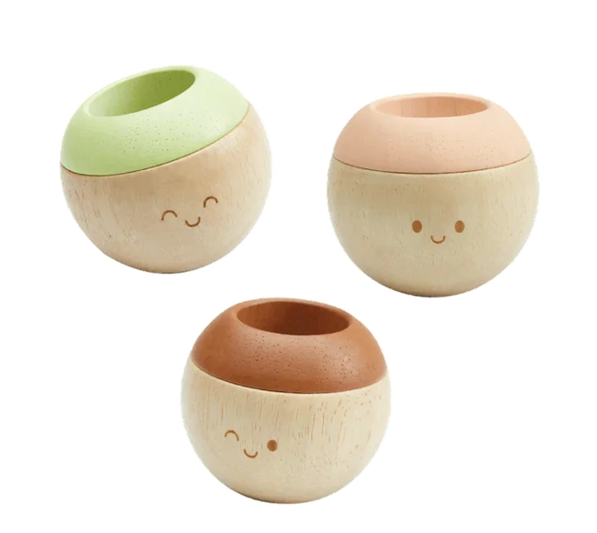 כדורי חושים מעץ - PLAN TOYS, כפרי