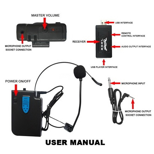 מיקרופון מדונה אלחוטי H16-1USB של Sakal