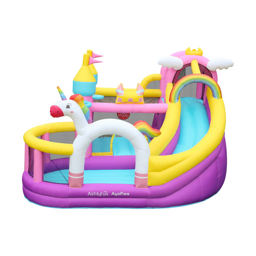 מתנפח מגלשות וקיר טיפוס חד קרן Doctor Dolphin 82104 
