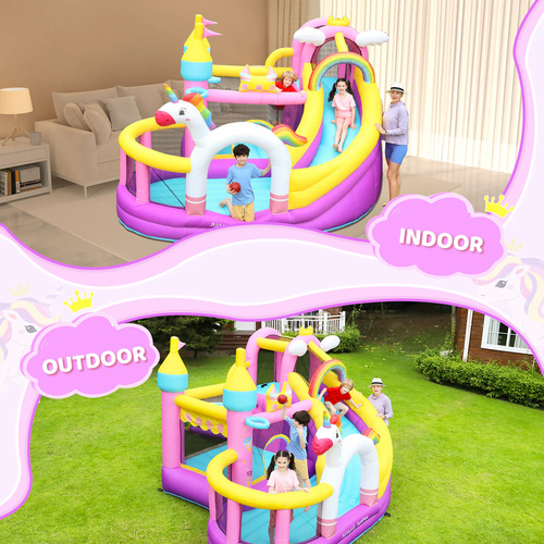 מתנפח מגלשות וקיר טיפוס חד קרן Doctor Dolphin 82104 