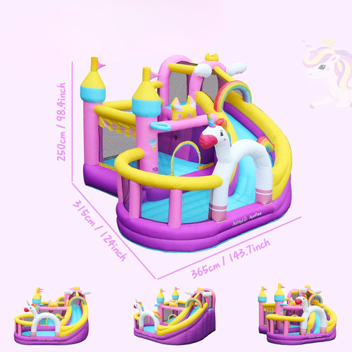 מתנפח מגלשות וקיר טיפוס חד קרן Doctor Dolphin 82104 