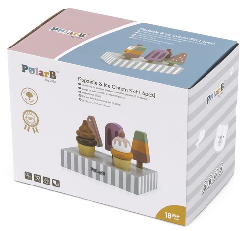 סט 5 גלידות וארטיקים מעץ PolarB