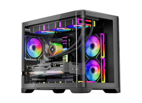 מארז מחשב 1StPlayer UV6 I 3xARGB Fans with HUB+Remote | Black Case